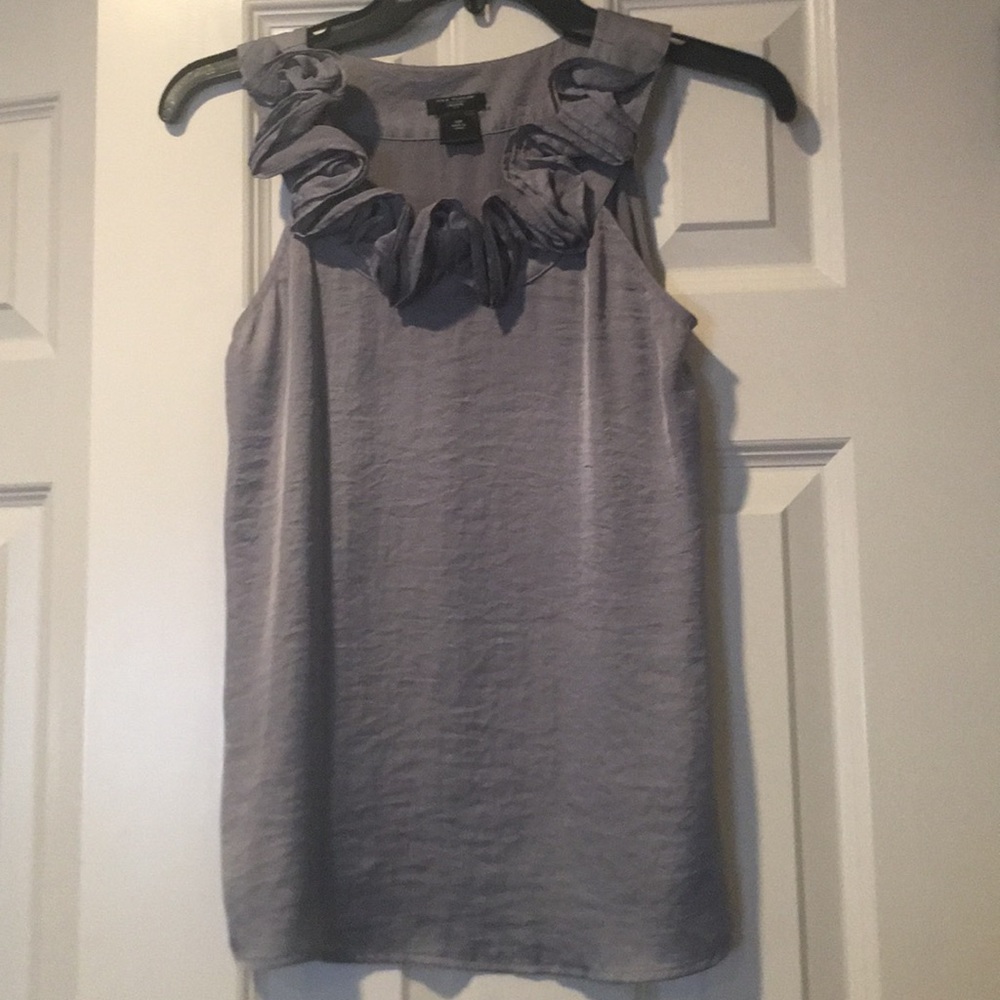 Blue-grey sleeveless blouse
